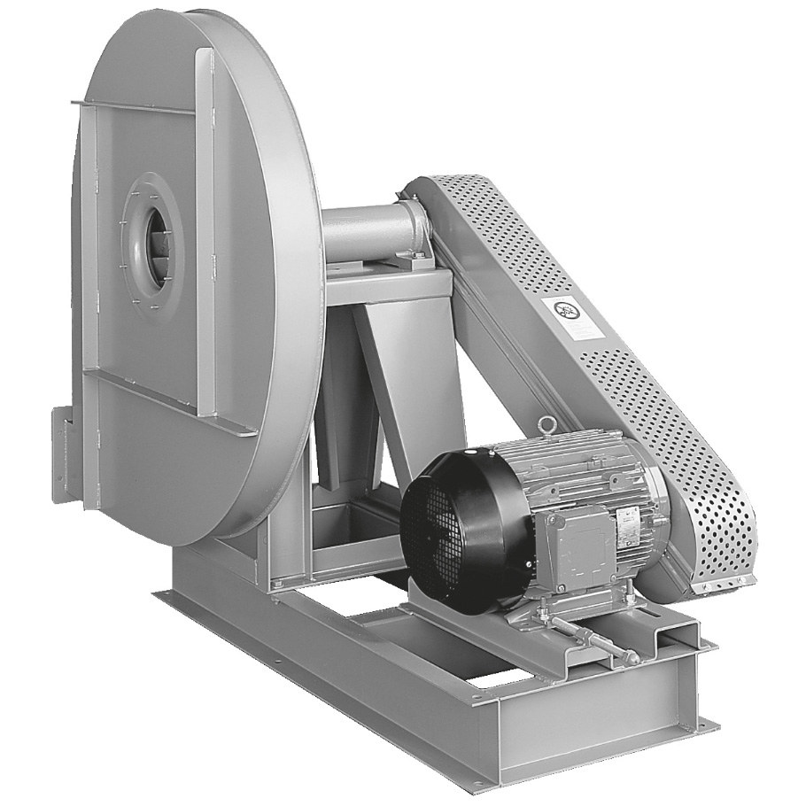 High pressure centrifugal fans with backward curved impeller belt drive